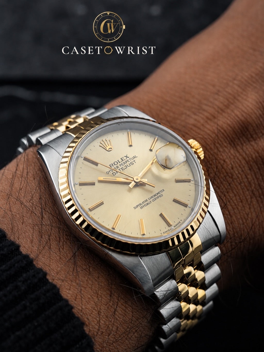 Rolex Datejust 16233 – Champagne Dial – Box & 2016 Rolex Service Papers – Refurbished