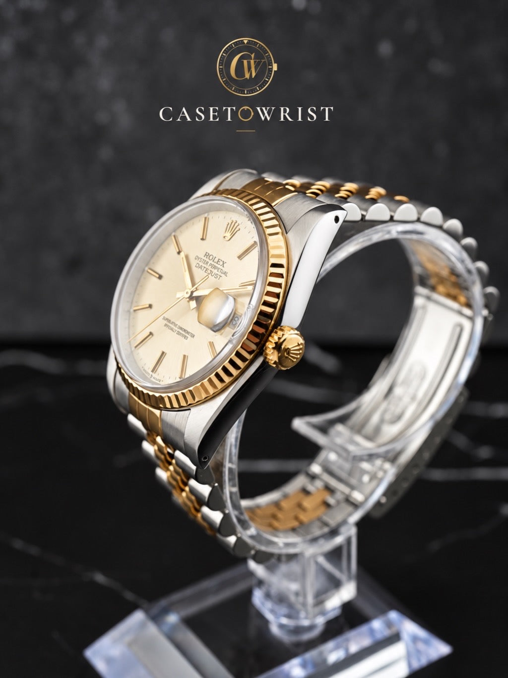 Rolex Datejust 16233 – Champagne Dial – Box & 2016 Rolex Service Papers – Refurbished