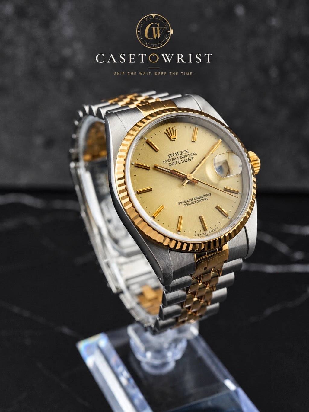 Rolex Datejust 16233 – Champagne Dial – Box & 2016 Rolex Service Papers – Refurbished