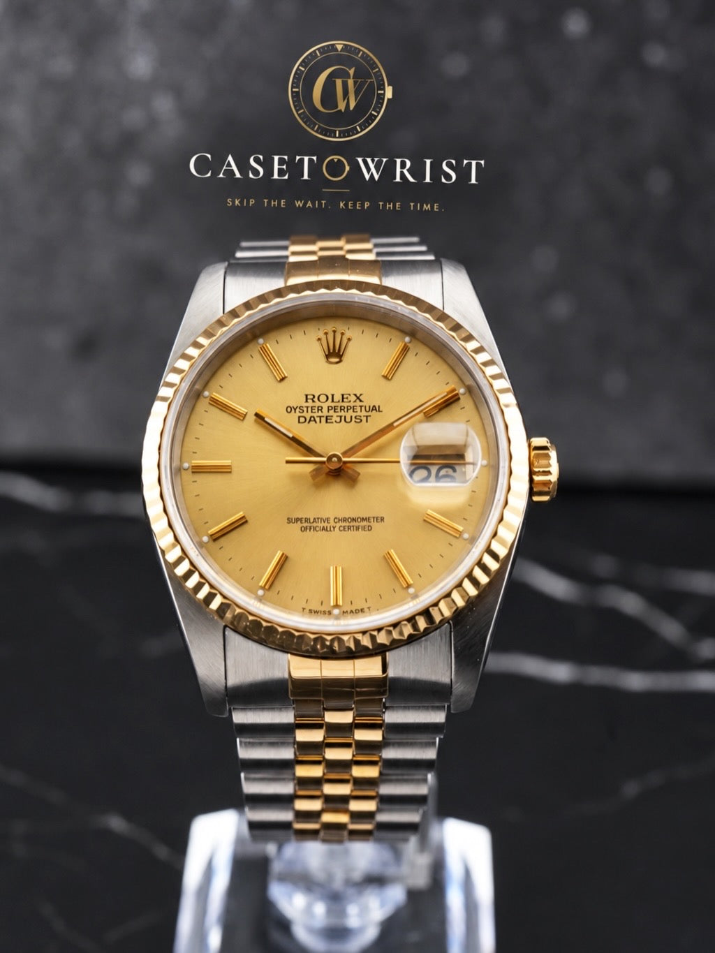 Rolex Datejust 16233 – Champagne Dial – Box & 2016 Rolex Service Papers – Refurbished