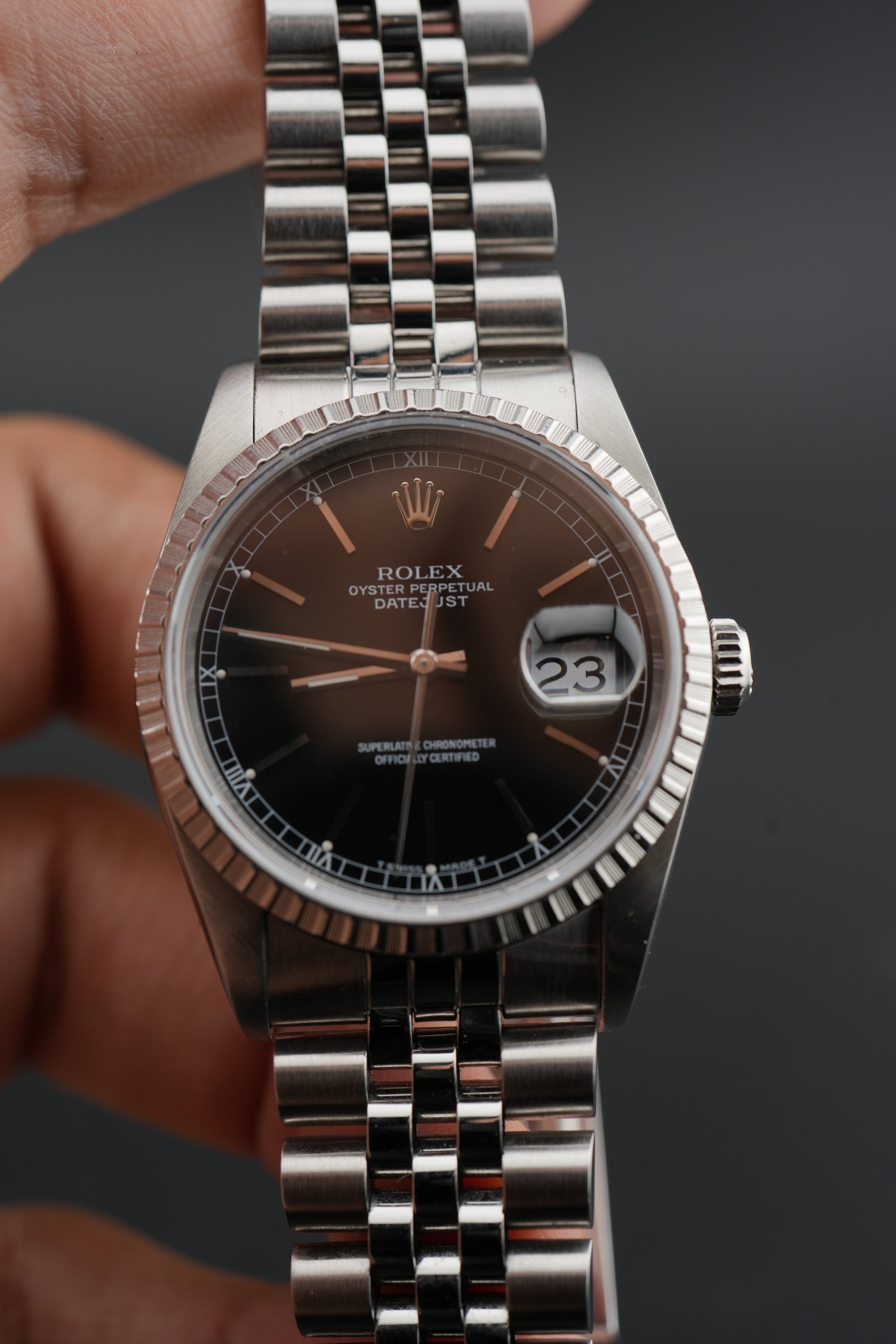 Rolex Datejust 16220 - Black Roulette Dial